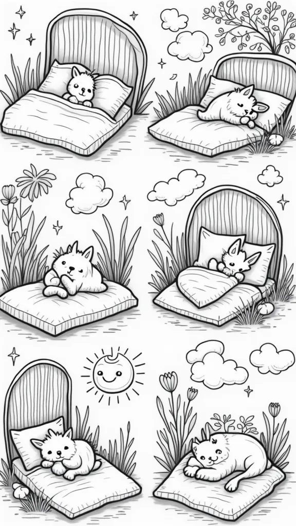 sleeping coloring pages